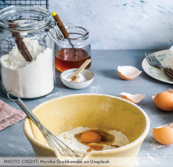 baking ingredients with a bowl 